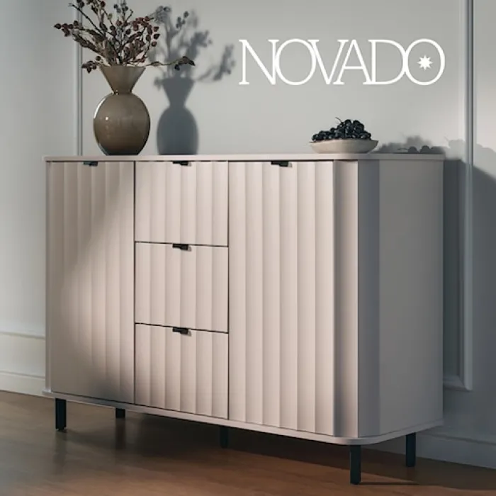 Witryna wysoka Novado jednodrzwiowa 65 cm kaszmir