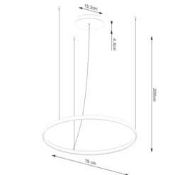 Żyrandol Rio Eik LED 78 cm naturalne drewno 3000K