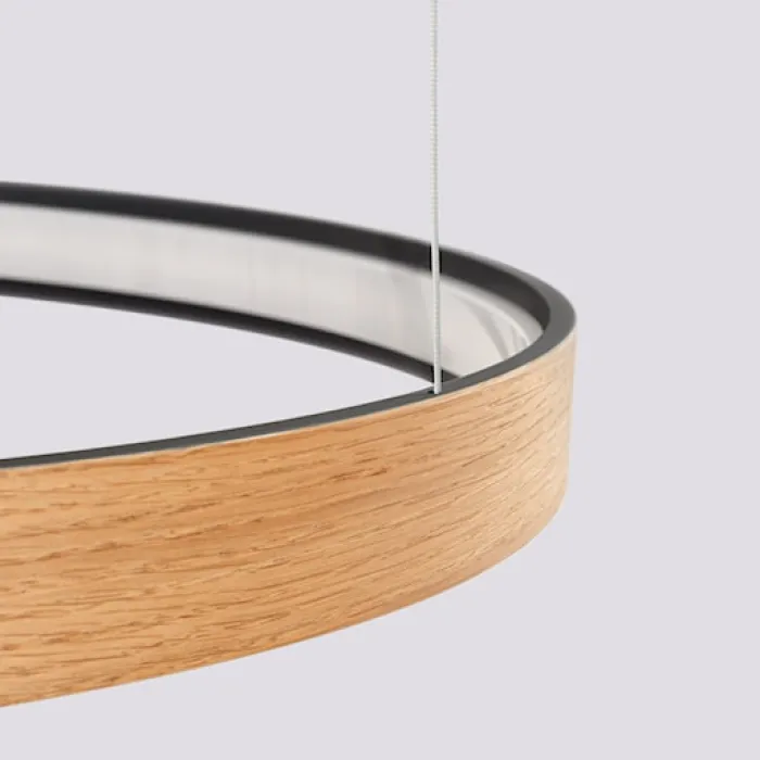 Żyrandol Rio Eik LED 78 cm naturalne drewno 3000K