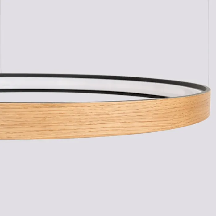 Żyrandol Rio Eik LED 78 cm naturalne drewno 3000K