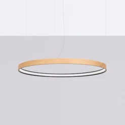 Żyrandol Rio Eik LED 78 cm naturalne drewno 3000K