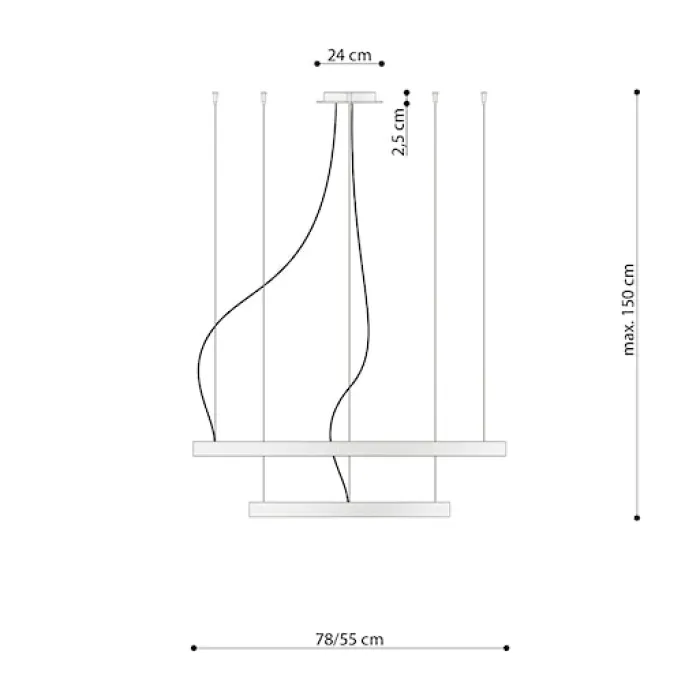 Żyrandol Rio 2 LED beżowy 3000K