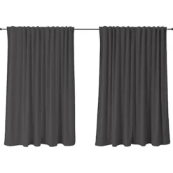 Zasłona do salonu Sylvanca w tkaninie WATER REPELLENT 140x270 cm antracyt