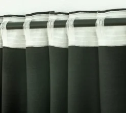 Zasłona na taśmie marszczącej Basic 140x280 cm bazaltowa