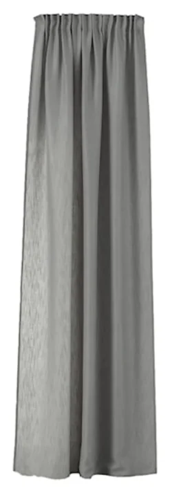 Zasłona na taśmie marszczącej Ereless 140x280 cm szara