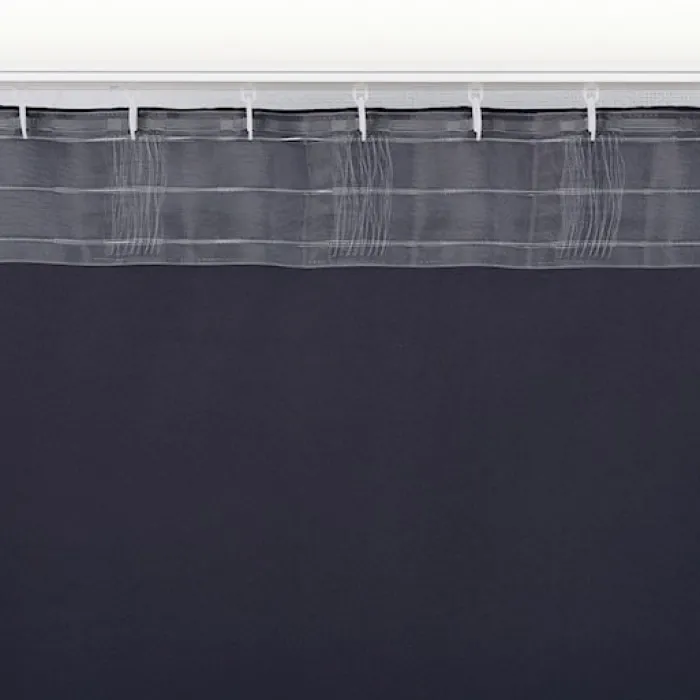 Zasłona zaciemniająca na taśmie marszczącej Ereless 140x280 cm ciemnoszara