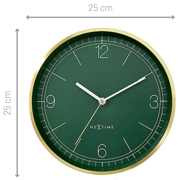Zegar ścienny Bolero 25 cm zielono-złoty