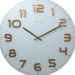 Zegar ścienny Classy 30 cm biało-miedziany