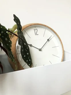 Zegar ścienny Cork 30 cm biało-brązowy
