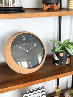 Zegar ścienny Cork 30 cm czarno-brązowy