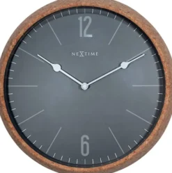 Zegar ścienny Cork 30 cm czarno-brązowy