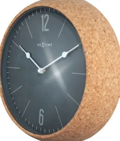 Zegar ścienny Cork 30 cm czarno-brązowy