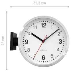 Zegar ścienny Double Small 28 cm biało-czarny