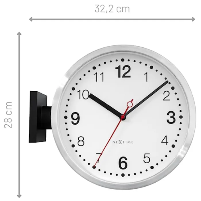 Zegar ścienny Double Small 28 cm biało-czarny