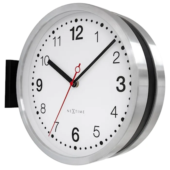 Zegar ścienny Double Small 28 cm biało-czarny