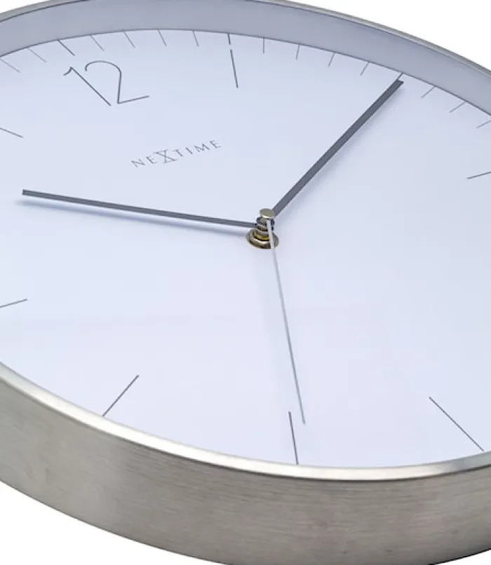 Zegar ścienny Essential 34 cm biało-srebrny