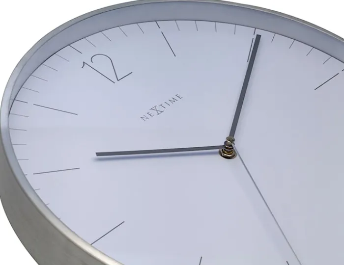 Zegar ścienny Essential 34 cm biało-srebrny
