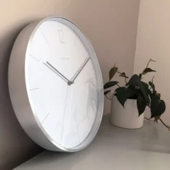Zegar ścienny Essential 34 cm biało-srebrny