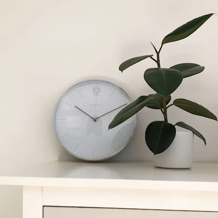 Zegar ścienny Essential 34 cm biało-srebrny