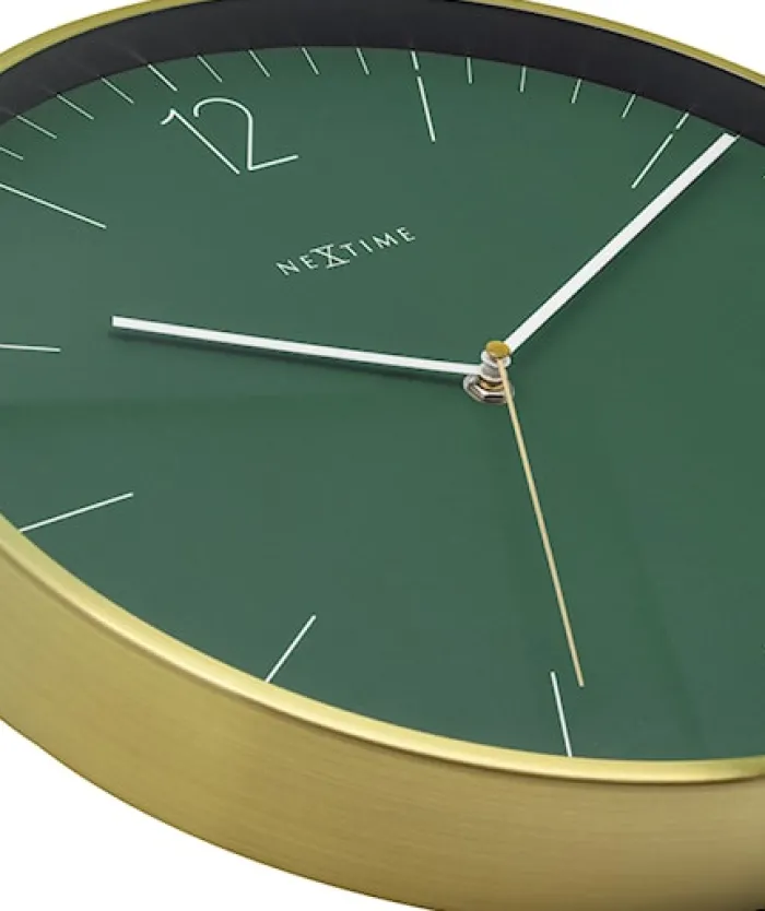 Zegar ścienny Essential 34 cm zielono-złoty