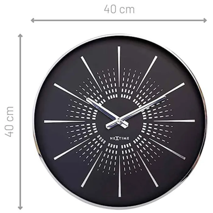 Zegar ścienny Excentric 40 cm czarno-srebrny