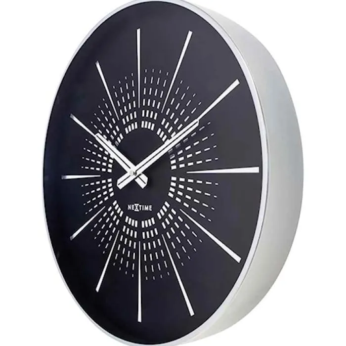 Zegar ścienny Excentric 40 cm czarno-srebrny