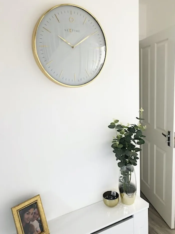 Zegar ścienny Glamour 40 cm biało-złoty