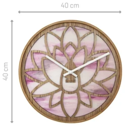 Zegar ścienny Lotus 40 cm różowo-brązowy