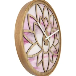 Zegar ścienny Lotus 40 cm różowo-brązowy