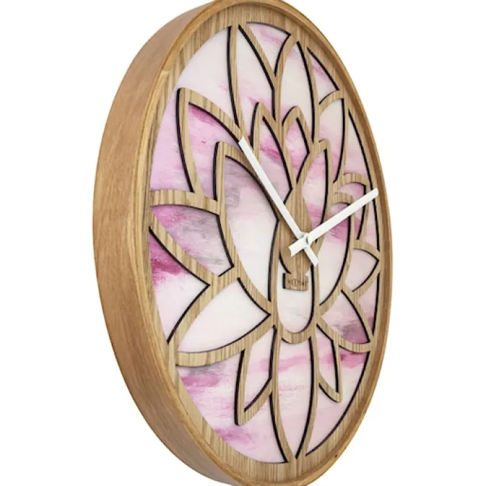 Zegar ścienny Lotus 40 cm różowo-brązowy