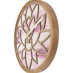 Zegar ścienny Lotus 40 cm różowo-brązowy