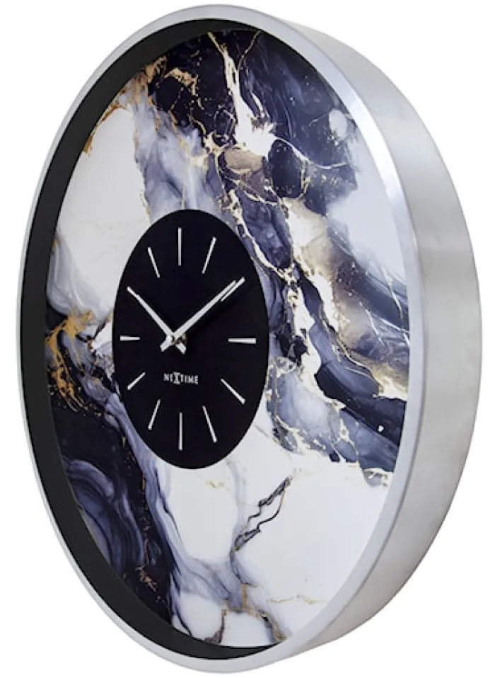 Zegar ścienny Marble 48 cm niebiesko-srebrny