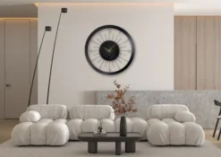 Zegar ścienny Orbit 90 cm czarno-złoty