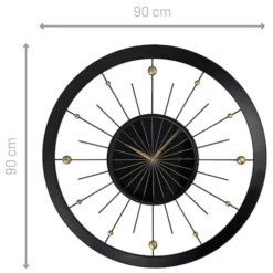 Zegar ścienny Orbit 90 cm czarno-złoty