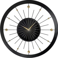 Zegar ścienny Orbit 90 cm czarno-złoty