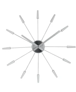 Zegar ścienny Plug Inn 58 cm srebrny