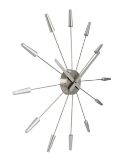 Zegar ścienny Plug Inn 58 cm srebrny