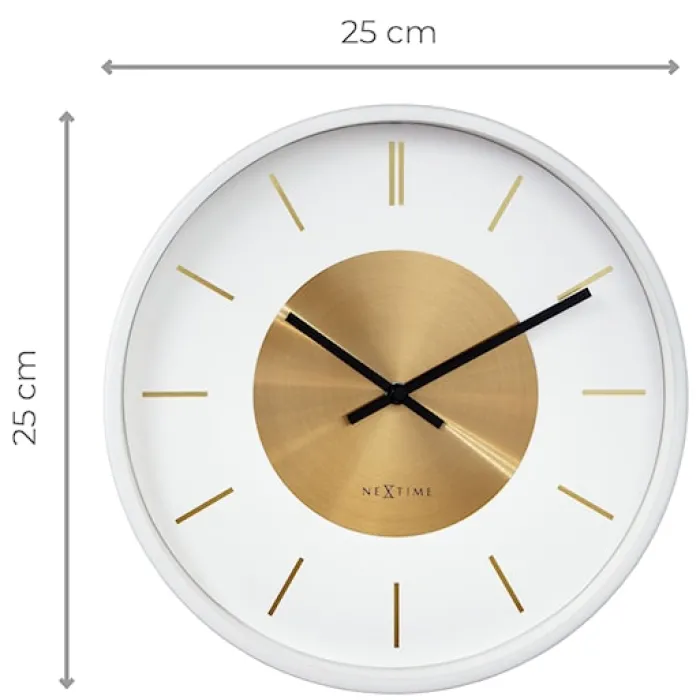 Zegar ścienny Retro 25 cm biało-złoty