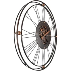 Zegar ścienny Roman Gear 90 cm czarno-złoty
