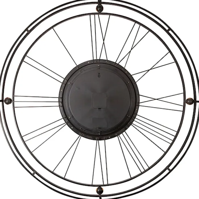 Zegar ścienny Roman Gear 90 cm czarno-złoty