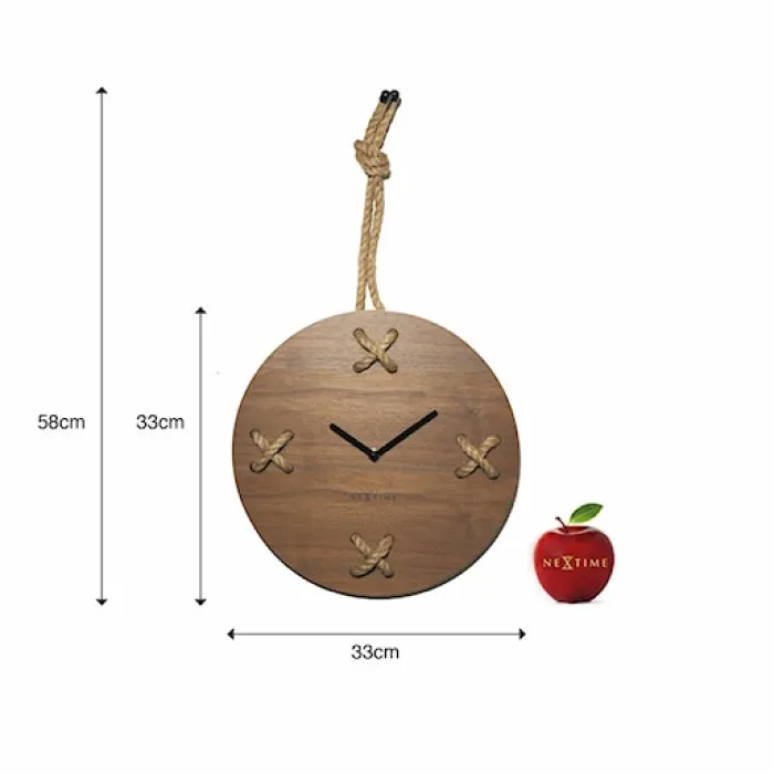 Zegar ścienny Stich 32 cm brązowy