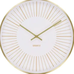 Zegar ścienny Takamaka średnica 40 cm biało-złoty