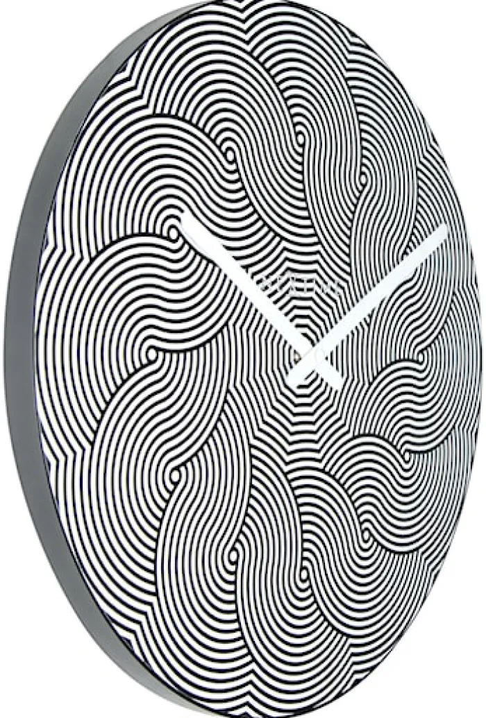 Zegar ścienny Waves 40 cm biało-czarny