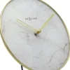 Zegar stojący Marble 20 cm biało-złoty