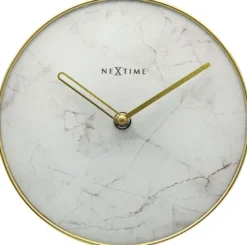 Zegar stojący Marble 20 cm biało-złoty