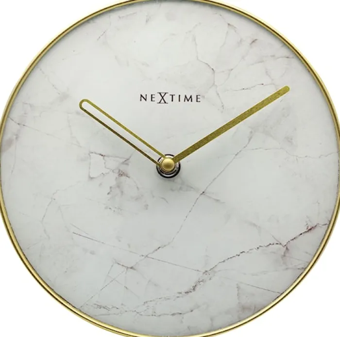 Zegar stojący Marble 20 cm biało-złoty