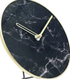 Zegar stojący Marble 20 cm czarno-złoty