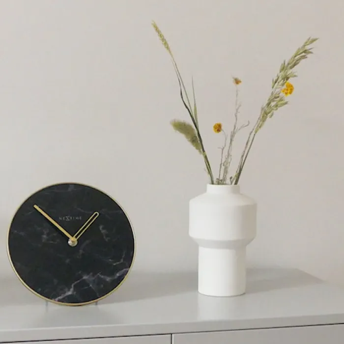 Zegar stojący Marble 20 cm czarno-złoty