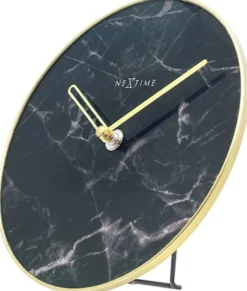Zegar stojący Marble 20 cm czarno-złoty