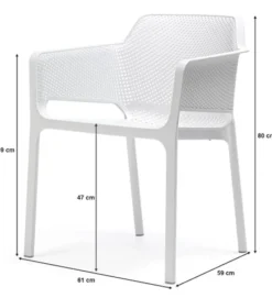 Zestaw balkonowy okrągły stół Step 60 cm i 2 krzesła Net Nardi z certyfikowanego tworzywa brązowy